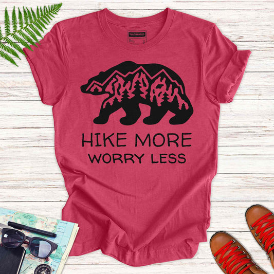 Hike More, Worry Less Unisex Heather Tee