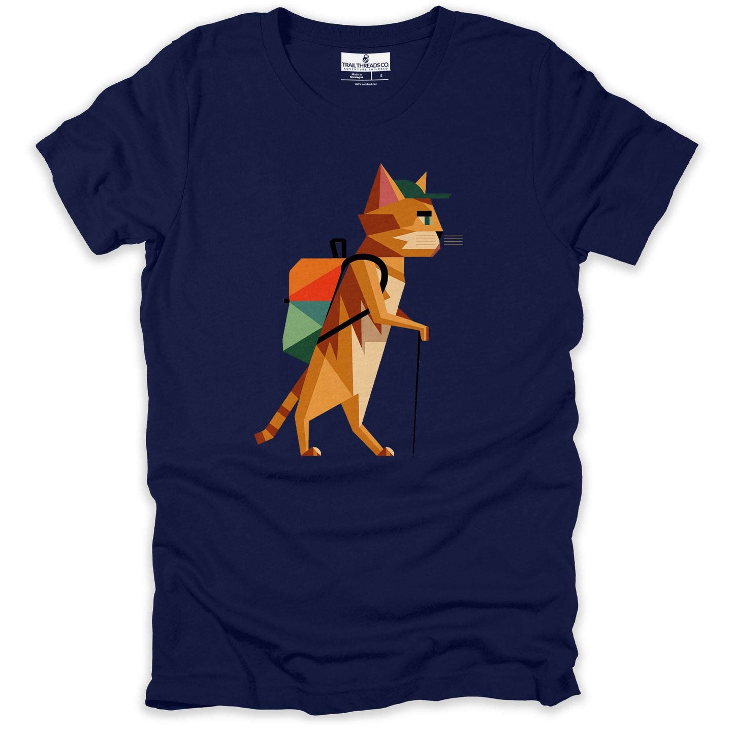 Geometric Explorer Cat T-shirt