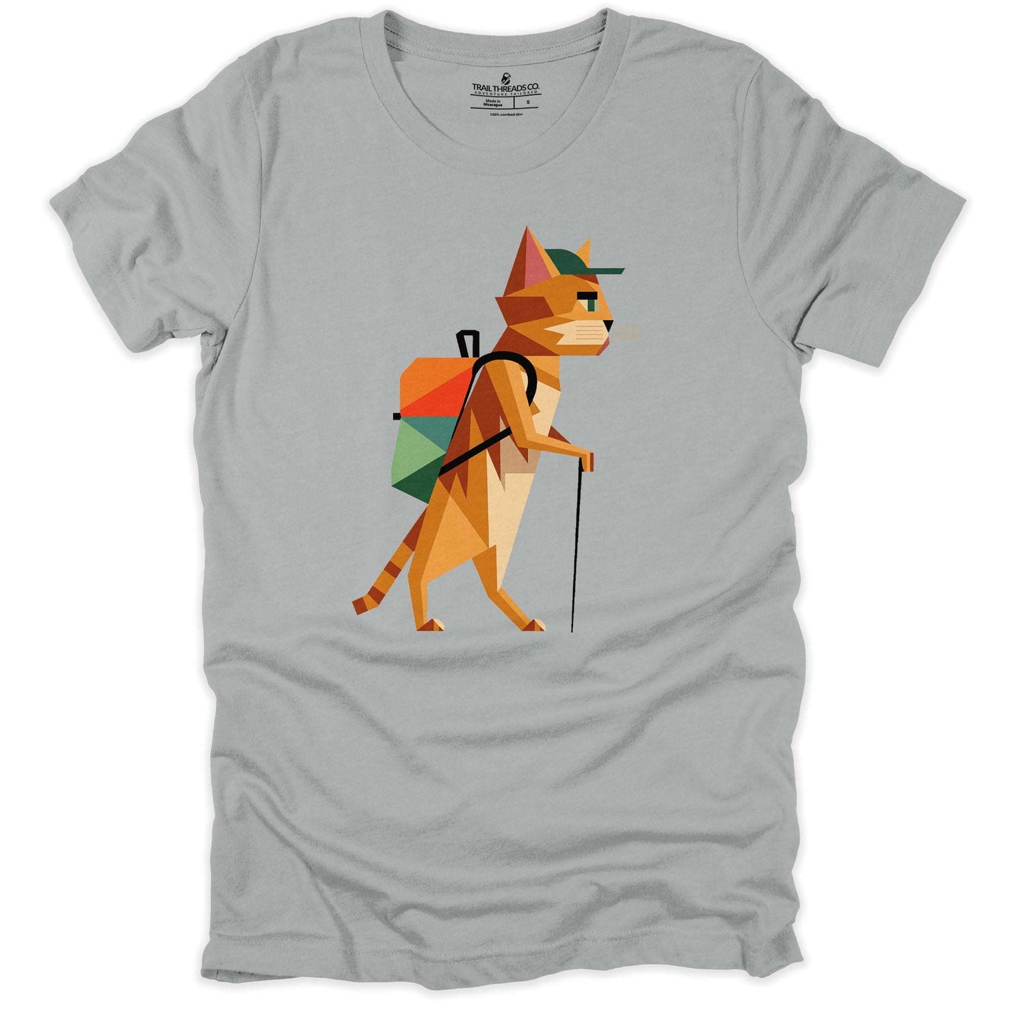 Geometric Explorer Cat T-shirt