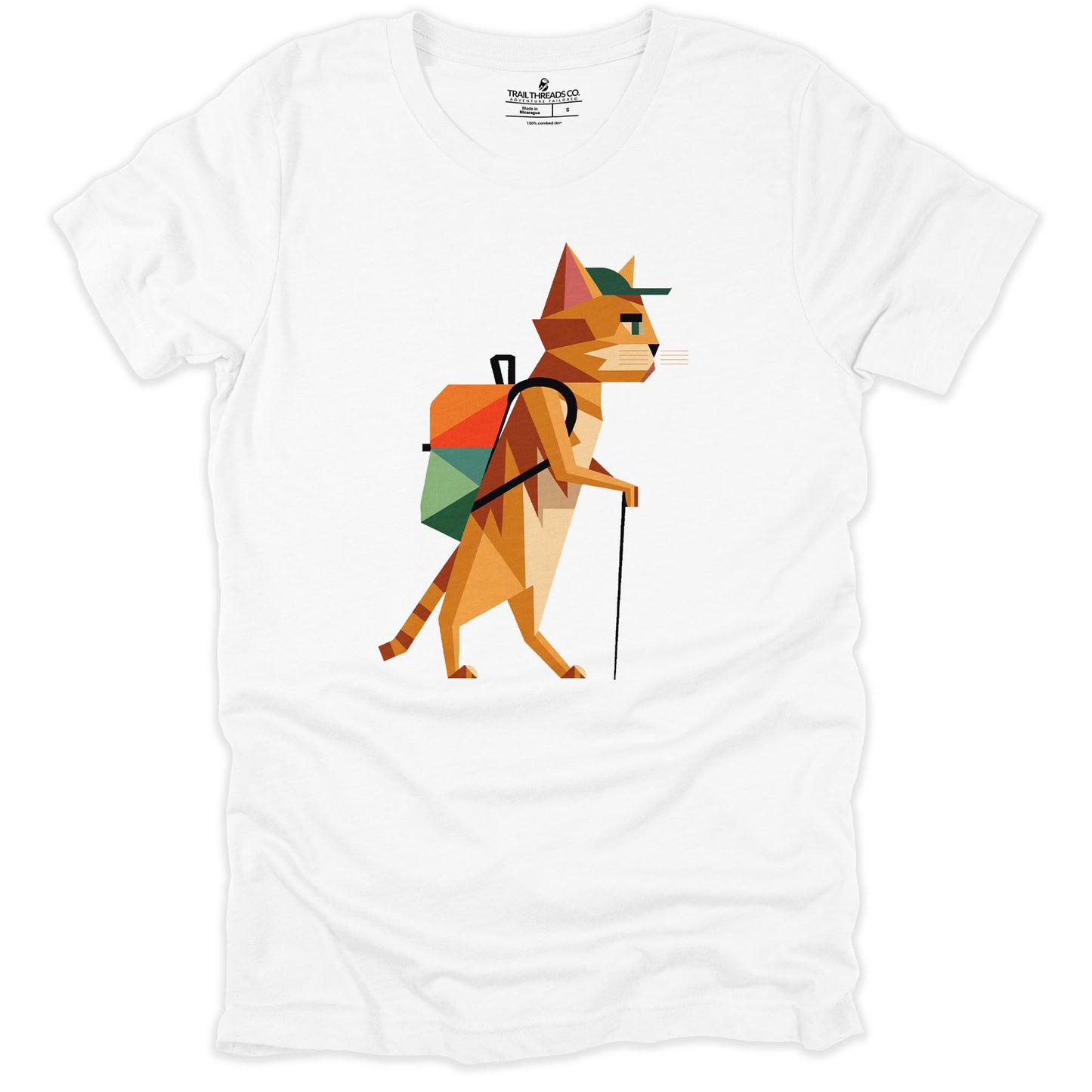 Geometric Explorer Cat T-shirt