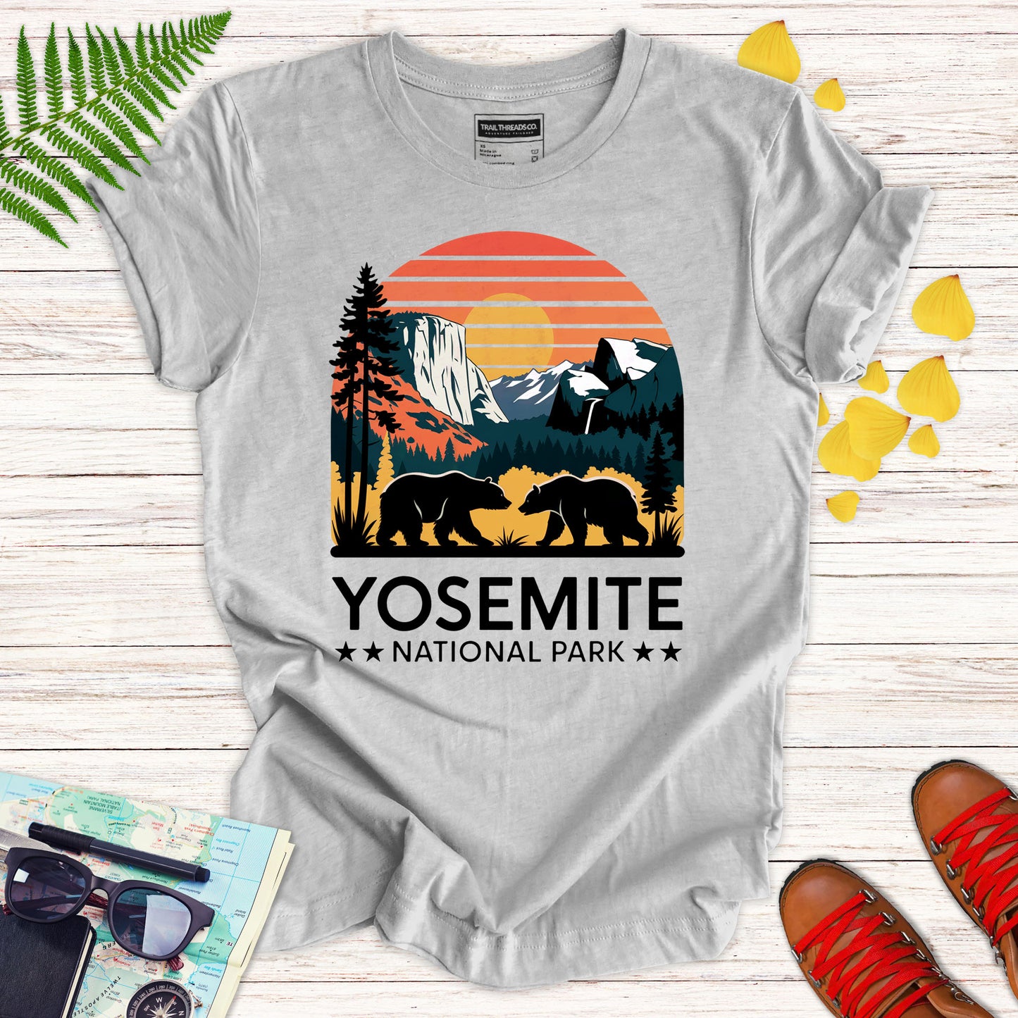 Yosemite National Park Bear Sunset T-shirt