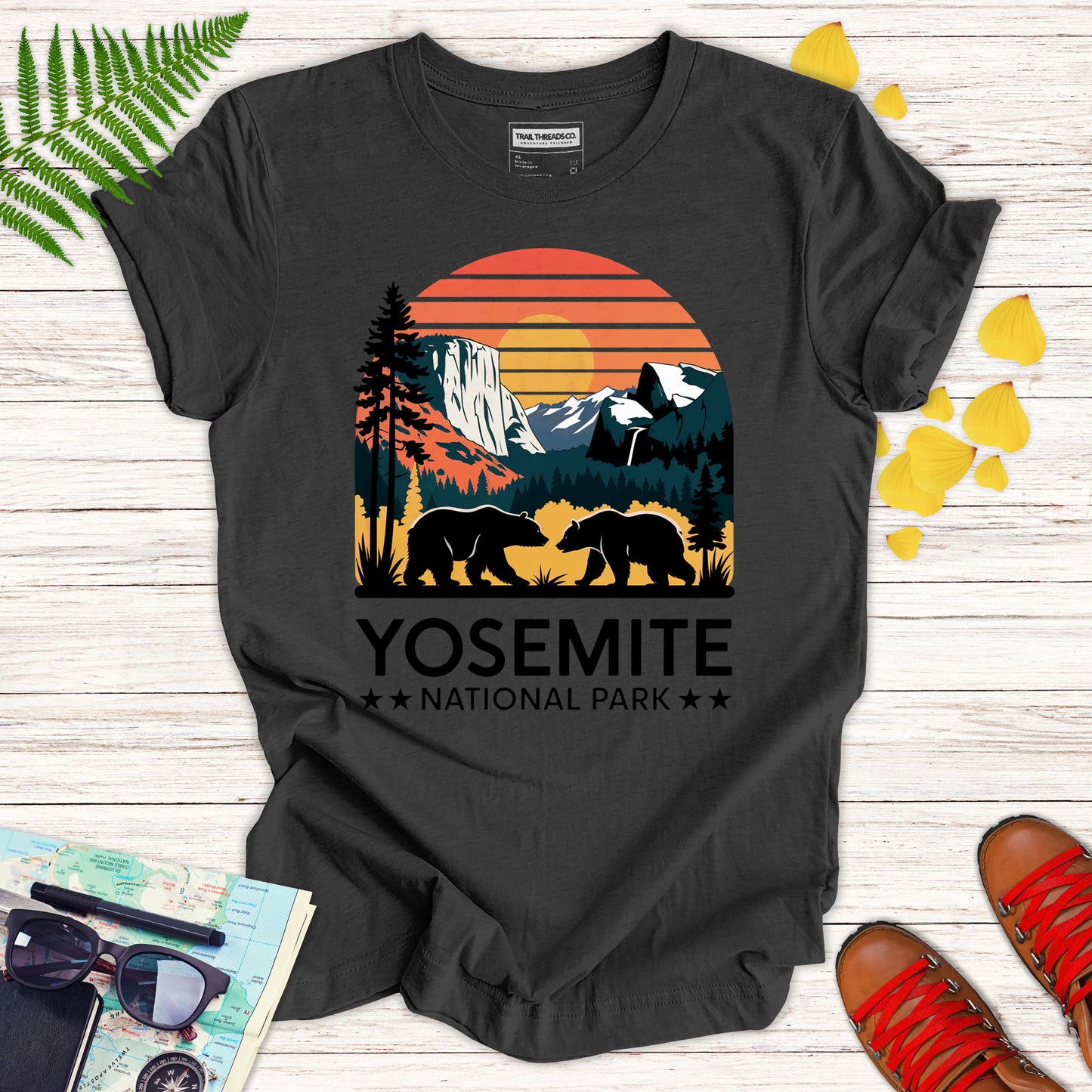 Yosemite National Park Bear Sunset T-shirt