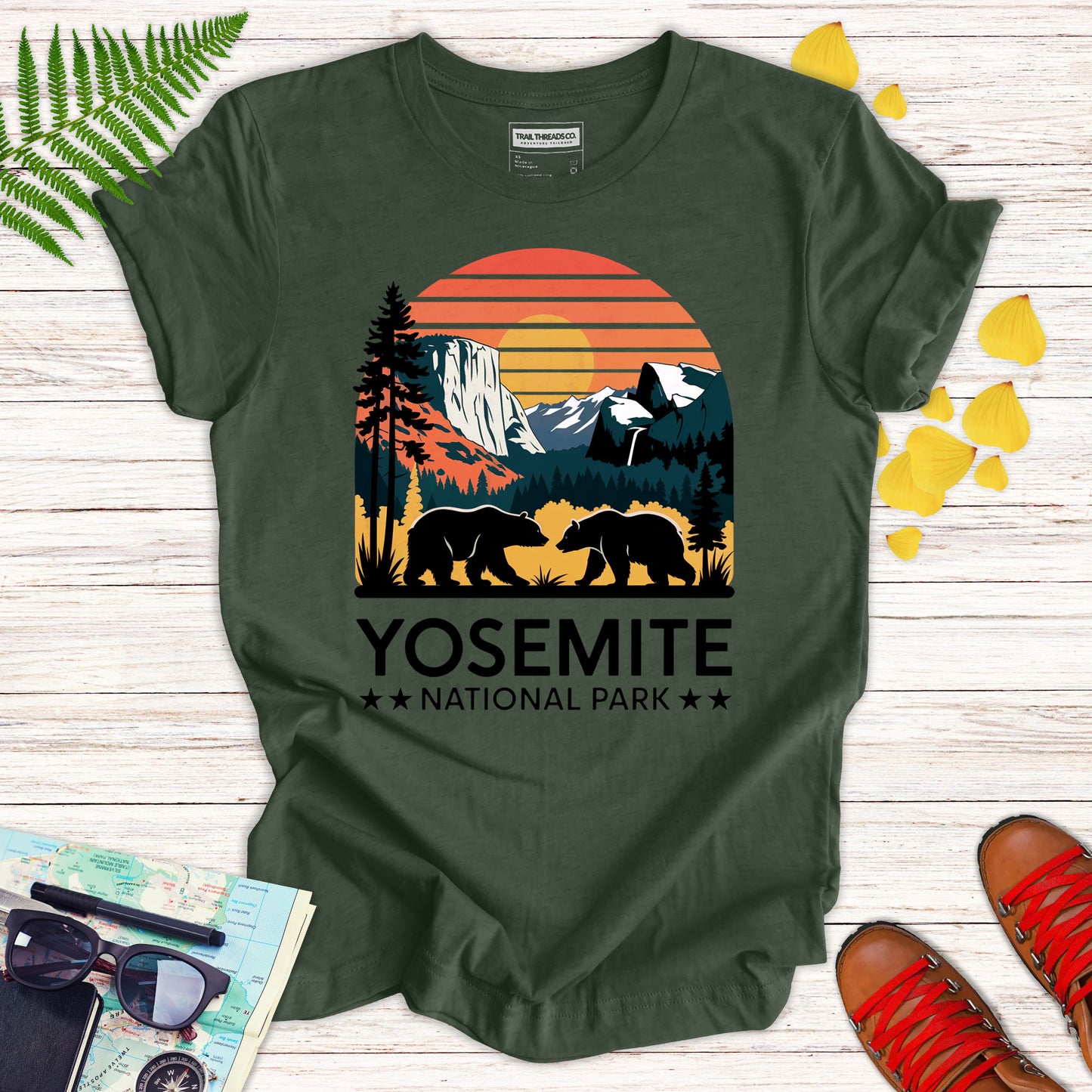 Yosemite National Park Bear Sunset T-shirt