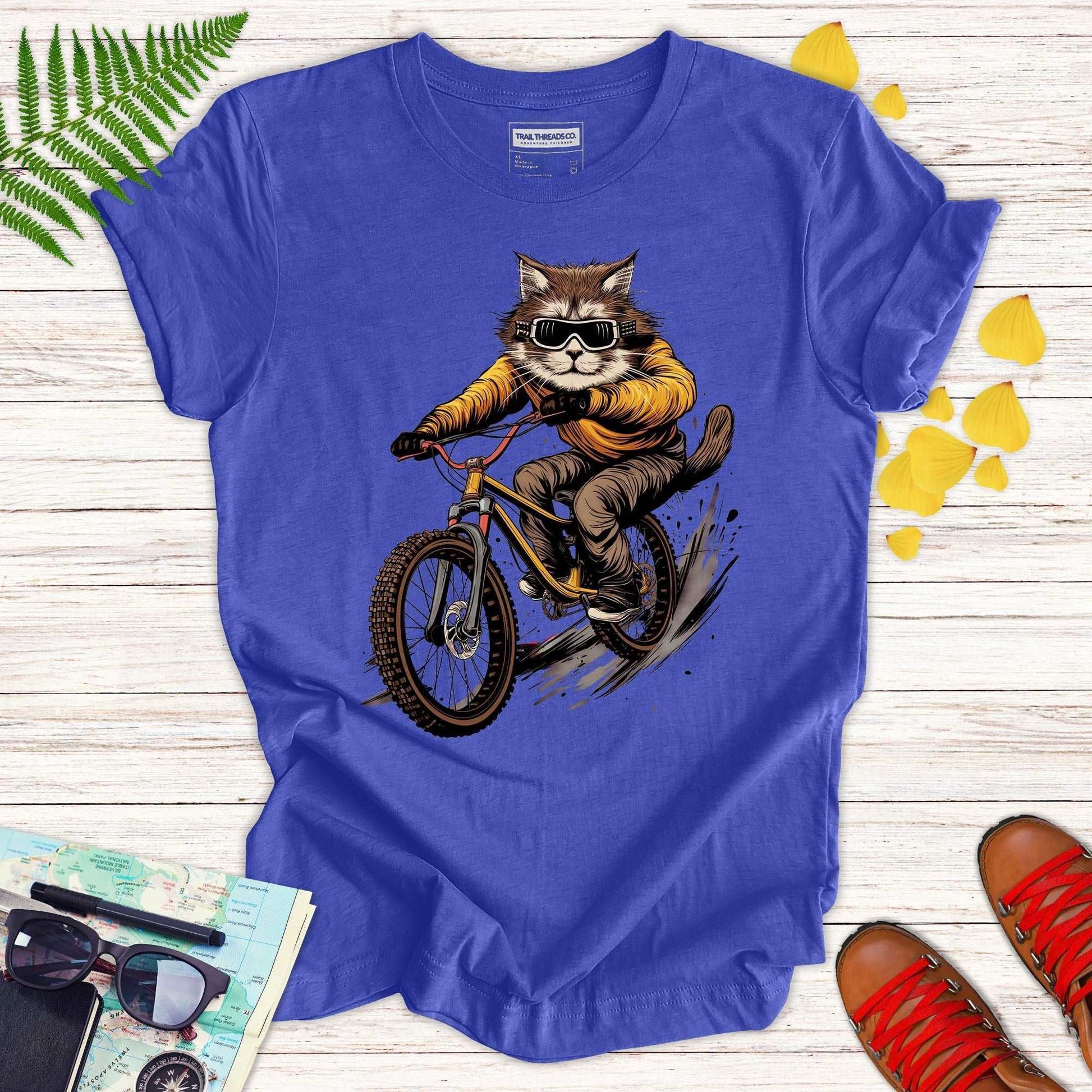 Cool Cat Cyclist Heather T-shirt