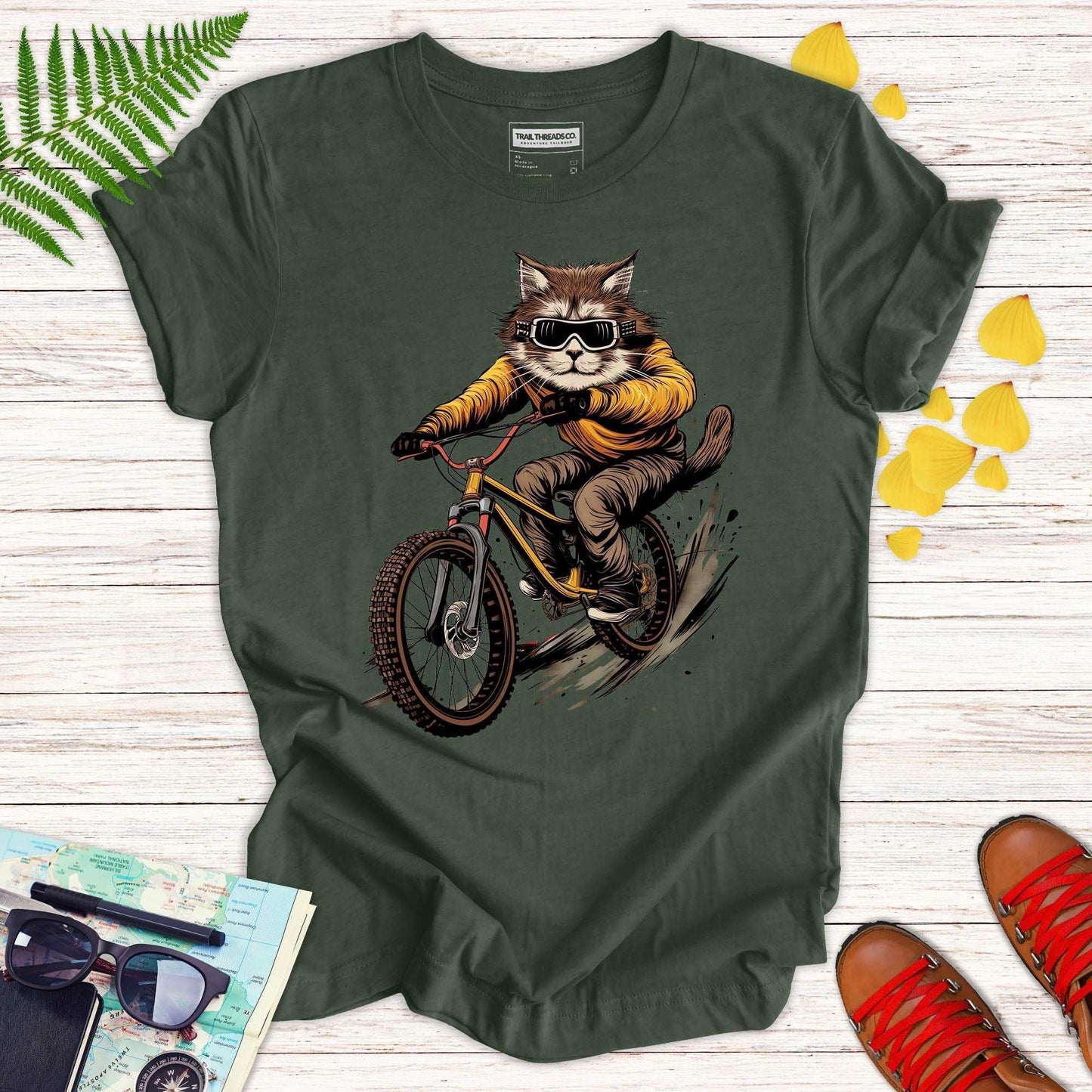 Cool Cat Cyclist T-shirt