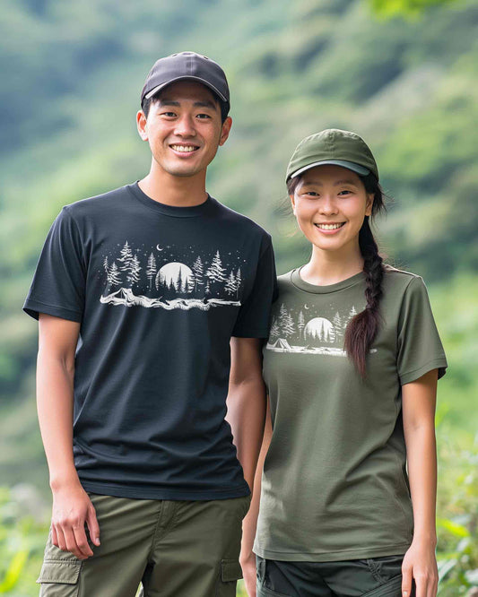 Midnight Campsite Unisex Heather Tee - Trail Threads Co. Limited