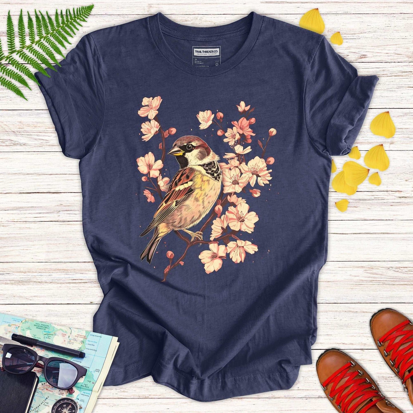 Spring Blossom Sparrow T-shirt